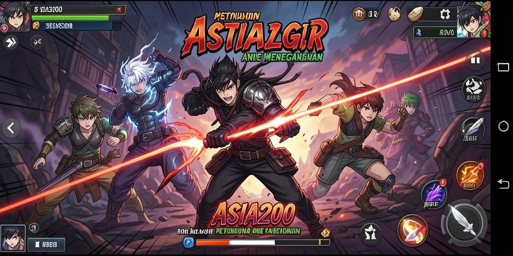 Tampilan gameplay menarik dari ASIA200 dengan karakter anime yang dinamis.
