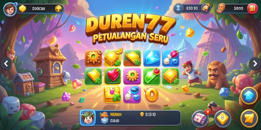 Tangkapan layar DUREN777 menampilkan gameplay mencocokkan durian yang seru.