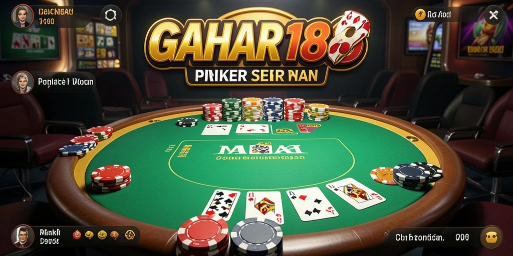 Screenshot permainan Poker yang menampilkan serunya bertanding.