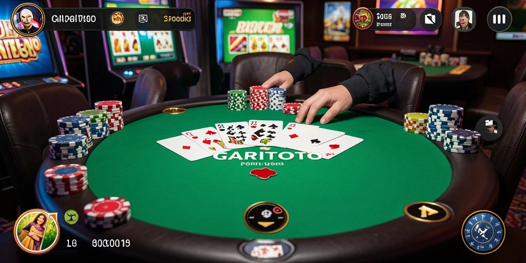 Tampilan menarik dari gameplay Poker di GARITOTO.