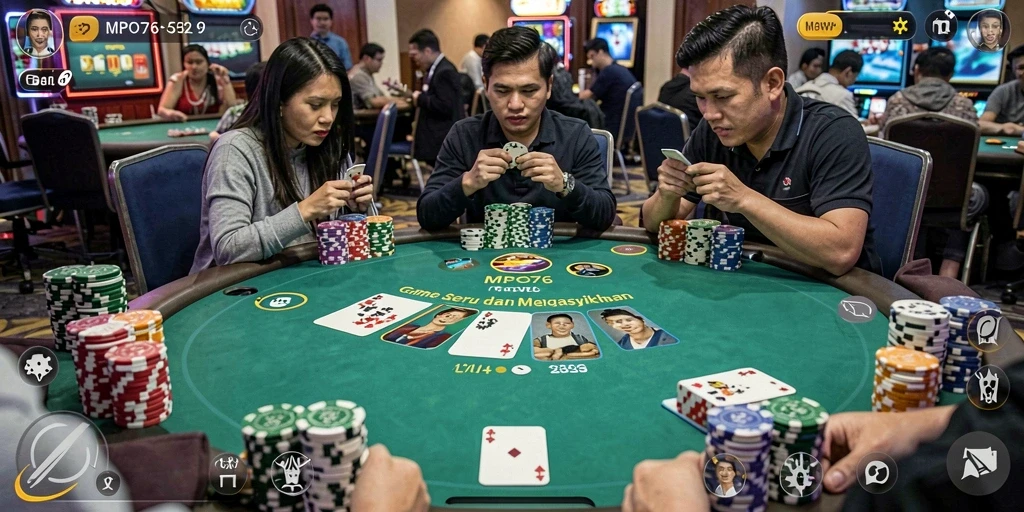 Gameplay seru Poker dengan tampilan yang menarik.