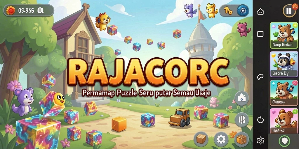 Tampilan screenshot RAJACORC yang menunjukkan gameplay Puzzle yang menantang.