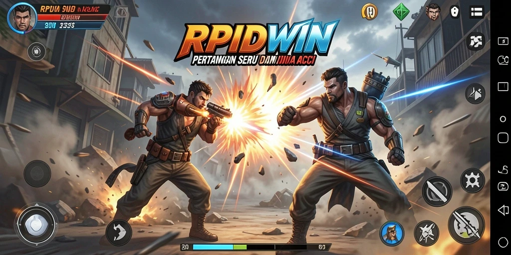 Tampilan gameplay seru dan pertarungan mendebarkan di RPIDWIN.
