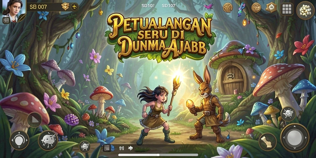 Tangkapan layar gameplay SD107 menampilkan petualangan seru di dunia yang menakjubkan.